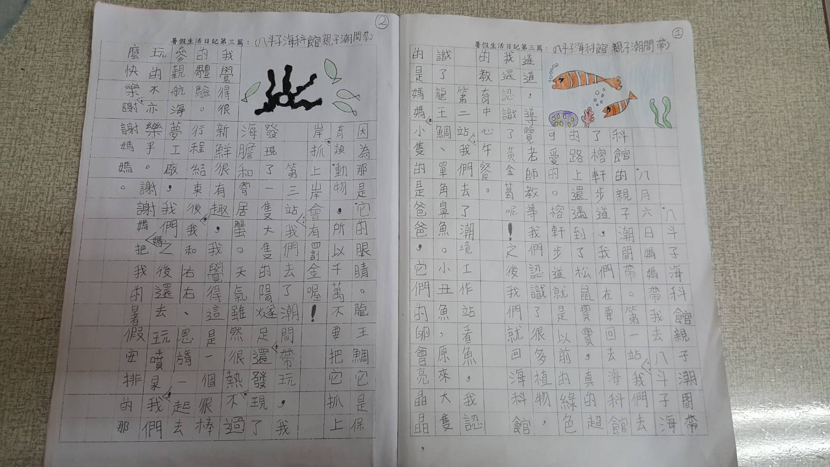 親子潮間帶體驗遊程的小朋友，參加後心得""
