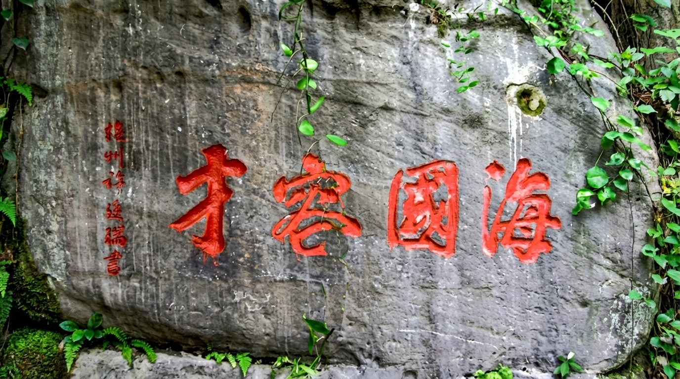 A rock inscription in Keelung