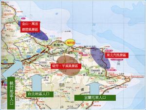 海科館東北角觀光風景區樞紐位置示意圖